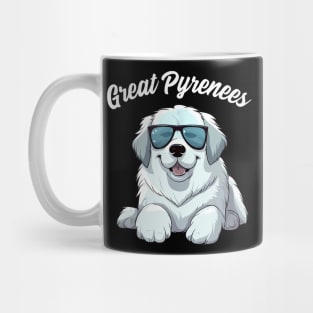 Great Pyrenees Dog with Sunglasses, Cool Great Pyrenees Mug